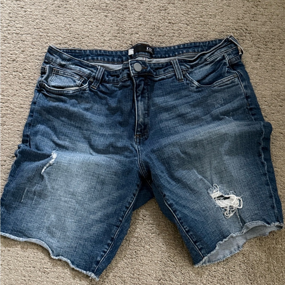 Kut from the Kloth Distressed Blue Jean Shorts